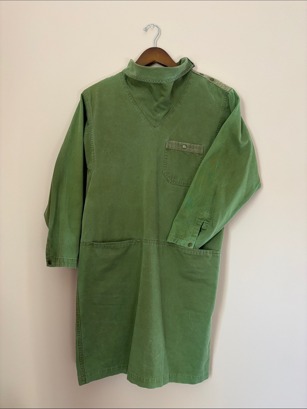 Vintage 80’s Liz Claiborne Green Utility Smock Dress